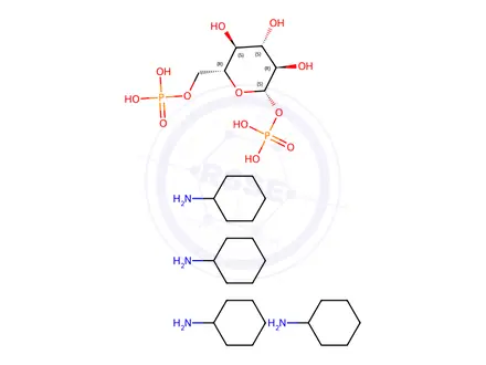 Chemical structure of beta-D-glucose 1,6-bis(dihydrogen phosphate), compound with cyclohexylamine (1:4)