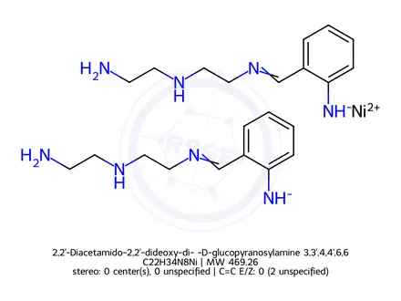 Chemical structure of 2,2'-Diacetamido-2,2'-dideoxy-di-β-D-glucopyranosylamine 3,3',4,4',6,6'-Hexaacetate