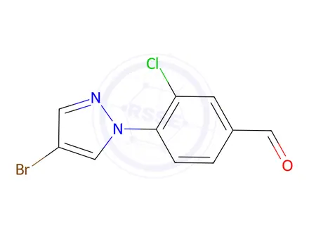 Chemical structure of 4-(4-Bromo-1H-pyrazol-1-yl)-3-chlorobenzaldehyde