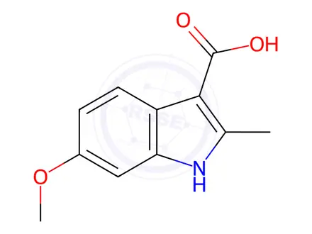 Chemical structure of 6-Methoxy-2-methyl-1H-indole-3-carboxylic acid
