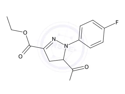 Chemical structure of 3-(Ethoxycarbonyl)-1-(4-fluorophenyl)-4,5-dihydro-1h-pyrazole-5-carboxylic acid