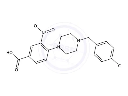 Chemical structure of 4-(4-(4-Chlorobenzyl)piperazin-1-yl)-3-nitrobenzoic acid