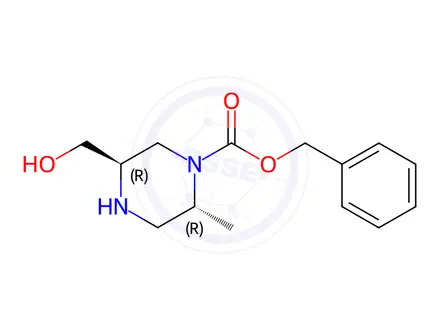 Chemical structure of Benzyl (2R,5R)-5-(hydroxymethyl)-2-methylpiperazine-1-carboxylate