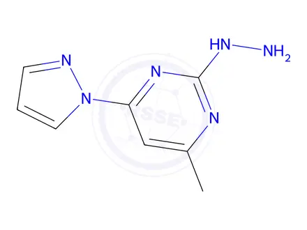 Chemical structure of 2-hydrazinyl-4-methyl-6-(1h-pyrazol-1-yl)pyrimidine