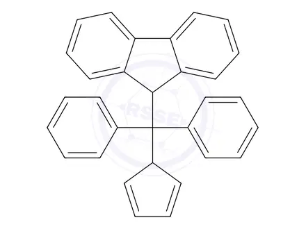 Chemical structure of 9H-Fluorene, 9-(2,4-cyclopentadien-1-yldiphenylmethyl)-