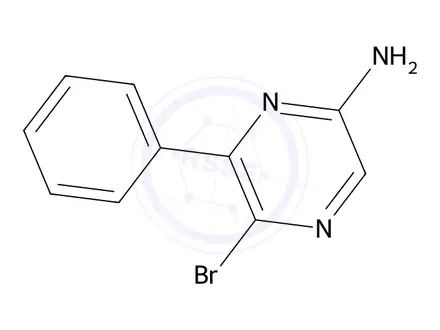 Chemical structure of 5-Bromo-6-phenylpyrazin-2-amine