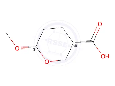 Chemical structure of 2H-Pyran-3-carboxylicacid,tetrahydro-6-methoxy-,cis-(9CI)