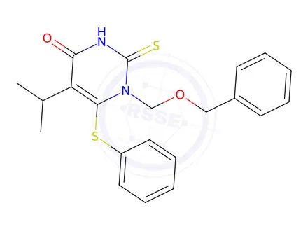 Chemical structure of 1-((Benzyloxy)methyl)-5-isopropyl-6-(phenylthio)-2-thioxo-2,3-dihydropyrimidin-4(1H)-one