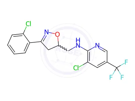 Chemical structure of 3-Chloro-N-((3-(2-chlorophenyl)-4,5-dihydroisoxazol-5-yl)methyl)-5-(trifluoromethyl)pyridin-2-amine