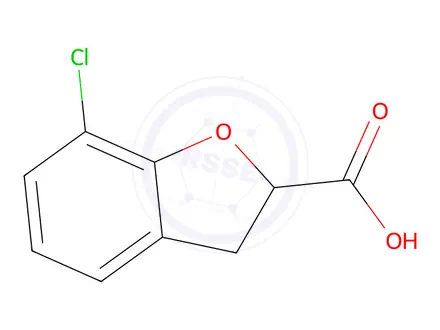 Chemical structure of 7-Chloro-2,3-dihydrobenzofuran-2-carboxylic Acid