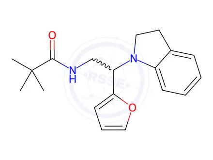 Chemical structure of N-(2-(Furan-2-yl)-2-(indolin-1-yl)ethyl)pivalamide