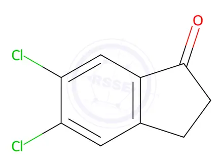 Chemical structure of 1H-Inden-1-one, 5,6-dichloro-2,3-dihydro-
