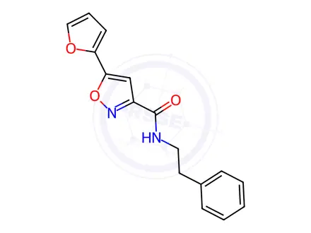 Chemical structure of 5-(Furan-2-yl)-N-phenethylisoxazole-3-carboxamide