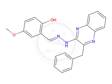 Chemical structure of 2-hydroxy-5-methoxybenzenecarbaldehyde N-(3-benzyl-2-quinoxalinyl)hydrazone 477888-94-1 KS-00001UT1