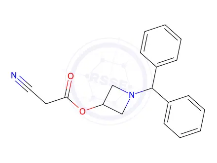 Chemical structure of Cyano-acetic acid 1-benzhydryl-azetidin-3-yl