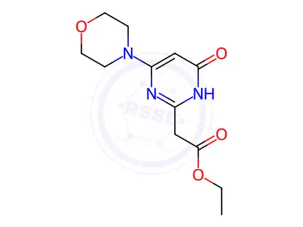 Chemical structure of ethyl 2-[4-(morpholin-4-yl)-6-oxo-1,6-dihydropyrimidin-2-yl]acetate