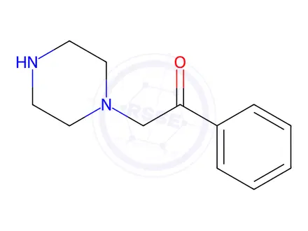 Chemical structure of 1-Phenyl-2-(piperazin-1-yl)ethan-1-one Dihydrochloride