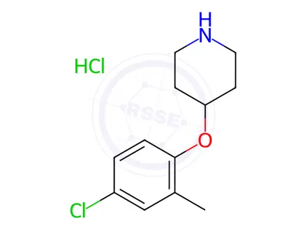 Chemical structure of 4-(4-Chloro-2-methylphenoxy)piperidine hydrochloride