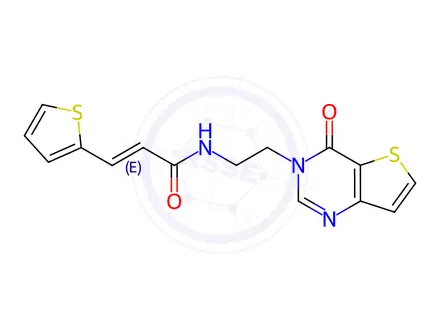Chemical structure of N-(2-(4-Oxothieno[3,2-d]pyrimidin-3(4H)-yl)ethyl)-3-(thiophen-2-yl)acrylamide