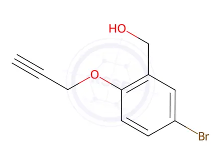 Chemical structure of (5-Bromo-2-(prop-2-yn-1-yloxy)phenyl)methanol