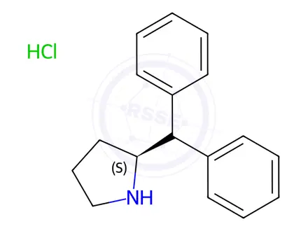 Chemical structure of (2S)-2-(Diphenylmethyl)pyrrolidine Hydrochloride (1.0 mg/mL in Methanol)