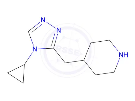 Chemical structure of 4-((4-Cyclopropyl-4h-1,2,4-triazol-3-yl)methyl)piperidine