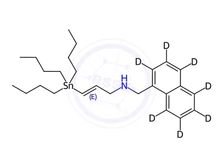 Chemical structure of N-(E)-3-Tributyltinallyl-1-naphthalene-d7-methylamine