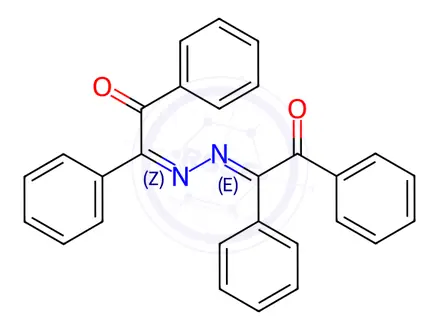 Chemical structure of 1,2-Bis(1,2-diphenyl-2-oxoethylidene)hydrazine
