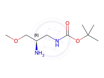 Chemical structure of Carbamic acid, [(2R)-2-amino-3-methoxypropyl]-, 1,1-dimethylethyl ester (9CI)