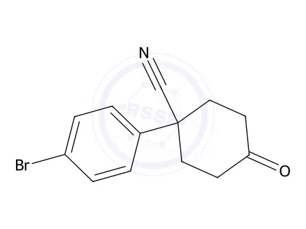 Chemical structure of 1-(4-Bromophenyl)-4-oxocyclohexane-1-carbonitrile