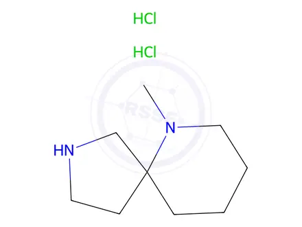Chemical structure of 2,6-Diazaspiro[4.5]decane, 6-methyl-, hydrochloride (1:2)