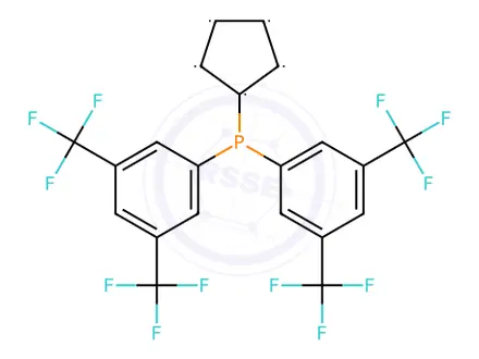 Chemical structure of (R)-(-)-1-[(S)-2-(Di(3,5-Bis-Trifluoromethylphenyl)Phosphino)Ferrocenyl]Ethyldicyclohexylphosphine