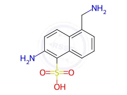 Chemical structure of 2-Amino-5-(Aminomethyl)Naphthalene-1-Sulfonic Acid