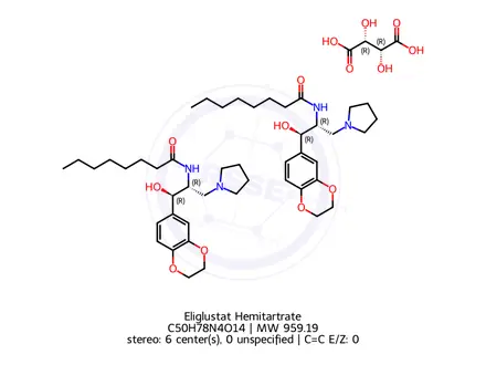 Chemical structure of Eliglustat Hemitartrate