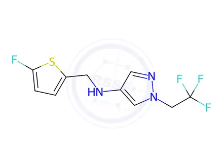 Chemical structure of N-[(5-fluoro-2-thienyl)methyl]-1-(2,2,2-trifluoroethyl)-1H-pyrazol-4-amine