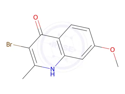 Chemical structure of 3-bromo-7-methoxy-2-methylquinolin-4-ol