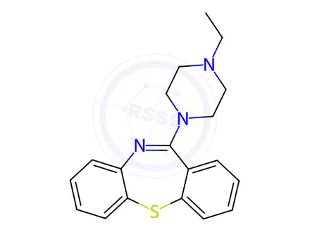 Chemical structure of 11-(4-Ethyl-1-piperazinyl)-dibenzo[b,f][1,4]thiazepine Dihydrochloride