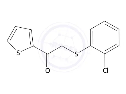 Chemical structure of 2-((2-Chlorophenyl)thio)-1-(thiophen-2-yl)ethan-1-one