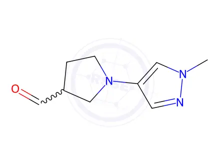 Chemical structure of 1-(1-Methyl-1H-pyrazol-4-yl)pyrrolidine-3-carbaldehyde