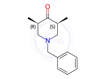 Chemical structure of (3S,5R)-1-Benzyl-3,5-dimethylpiperidin-4-one