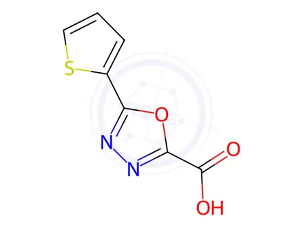 Chemical structure of 1,3,4-Oxadiazole-2-carboxylic acid, 5-(2-thienyl)-