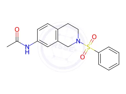 Chemical structure of N-(2-(Phenylsulfonyl)-1,2,3,4-tetrahydroisoquinolin-7-yl)acetamide