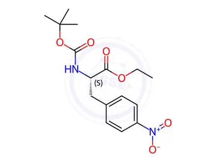 Chemical structure of Ethyl (S)-2-((tert-butoxycarbonyl)amino)-3-(4-nitrophenyl)propanoate