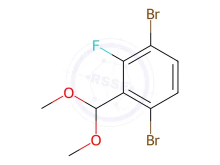 Chemical structure of Benzene, 1,4-dibromo-2-(dimethoxymethyl)-3-fluoro-