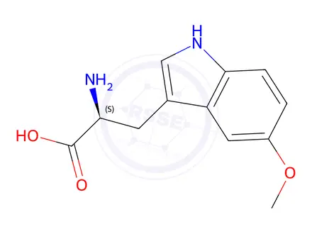 Chemical structure of (2S)-2-amino-3-(5-methoxy-1H-indol-3-yl)propanoic acid