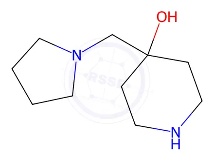 Chemical structure of 4-(1-Pyrrolidinylmethyl)-4-piperidinol Dihydrochloride