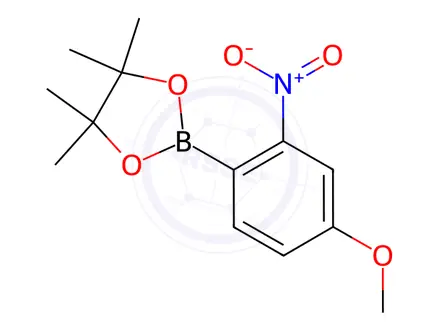 Chemical structure of 2-(4-Methoxy-2-nitrophenyl)-4,4,5,5-tetramethyl-1,3,2-dioxaborolane