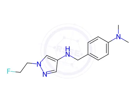 Chemical structure of N-[4-(dimethylamino)benzyl]-1-(2-fluoroethyl)-1H-pyrazol-4-amine