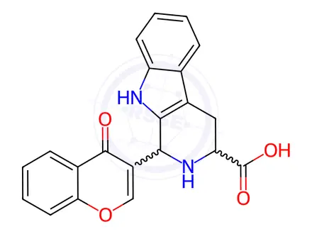 Chemical structure of 1-(4-Oxo-4H-chromen-3-yl)-2,3,4,9-tetrahydro-1H-beta-carboline-3-carboxylic Acid