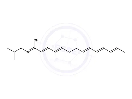 Chemical structure of (2E,4E,8E,10E,12E)-N-Isobutyltetradeca-2,4,8,10,12-pentaenamide